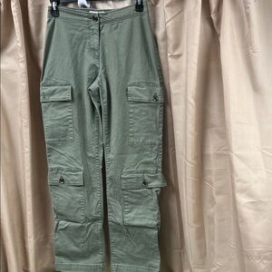 H&M Women's Green Wide Leg Cargo Pants